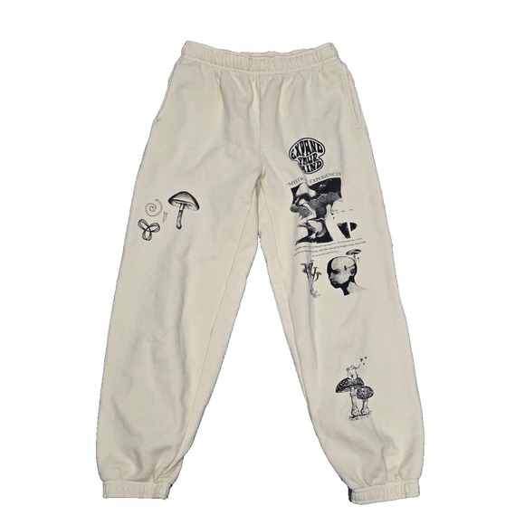Aritzia Sweatpants Y2K TNA Graphic Cozy Fleece Cream 2XS A003777 - Picture 13 of 13